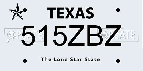 515ZBZ Texas License Plate