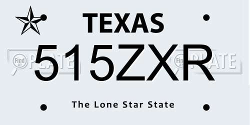 515ZXR Texas License Plate