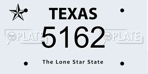5162 Texas License Plate