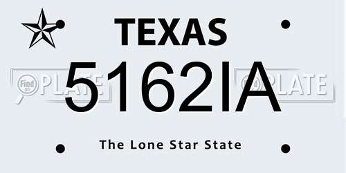 5162IA Texas License Plate