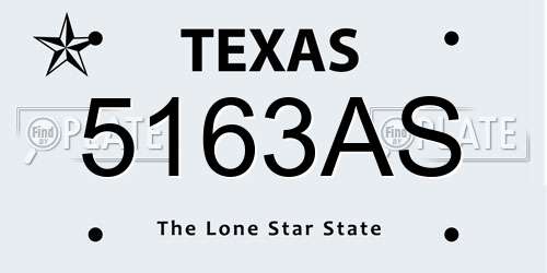 5163AS Texas License Plate