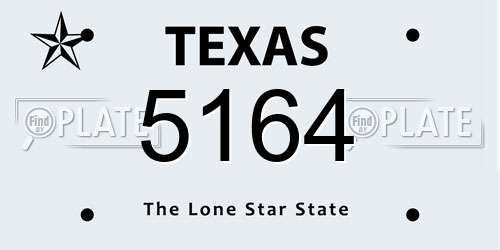 5164 Texas License Plate