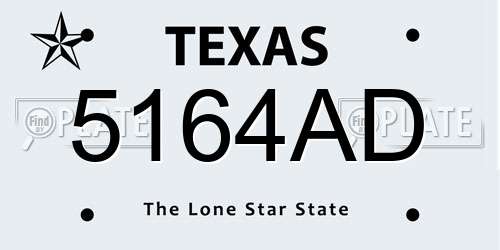 5164AD Texas License Plate