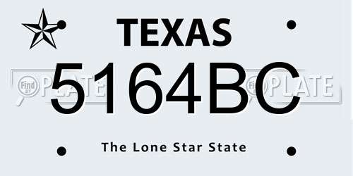 5164BC Texas License Plate