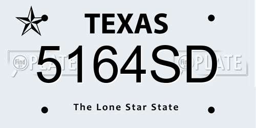 5164SD Texas License Plate