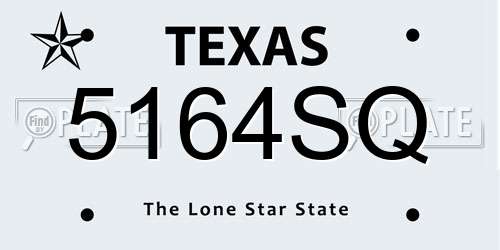 5164SQ Texas License Plate
