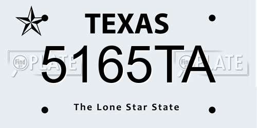 5165TA Texas License Plate
