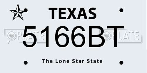 5166BT Texas License Plate