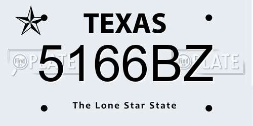 5166BZ Texas License Plate