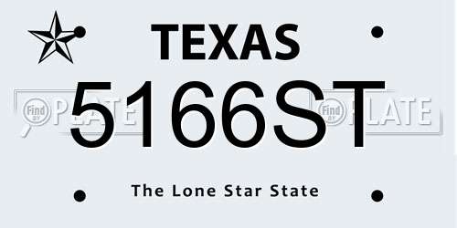5166ST Texas License Plate