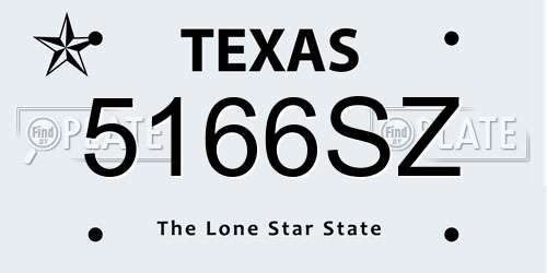 5166SZ Texas License Plate