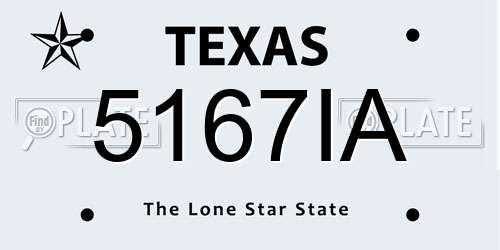 5167IA Texas License Plate