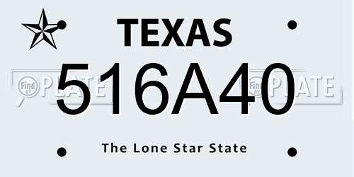 516A40 Texas License Plate
