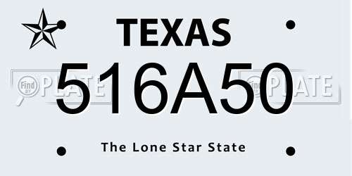 516A50 Texas License Plate
