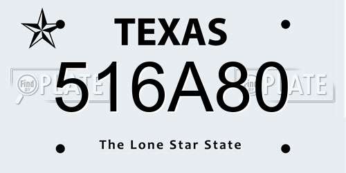 516A80 Texas License Plate