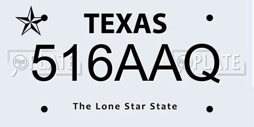 516AAQ Texas License Plate