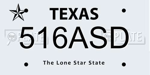 516ASD Texas License Plate