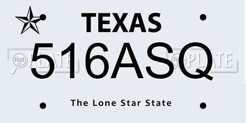 516ASQ Texas License Plate