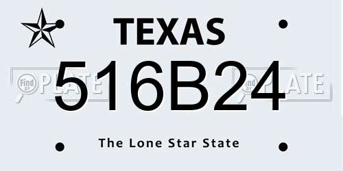 516B24 Texas License Plate