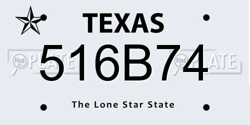 516B74 Texas License Plate