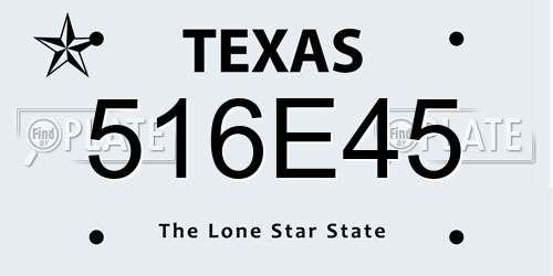 516E45 Texas License Plate