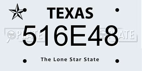 516E48 Texas License Plate