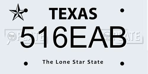 516EAB Texas License Plate