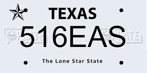 516EAS Texas License Plate