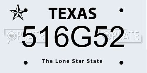 516G52 Texas License Plate