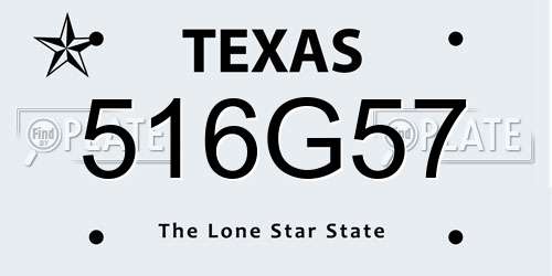 516G57 Texas License Plate