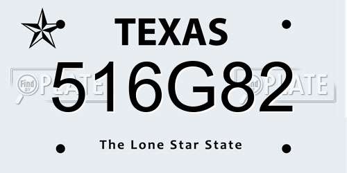 516G82 Texas License Plate