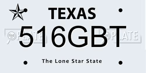 516GBT Texas License Plate