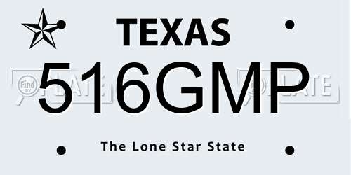 516GMP Texas License Plate