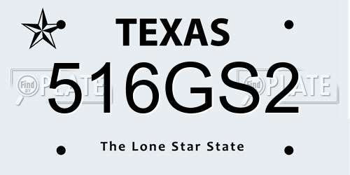516GS2 Texas License Plate