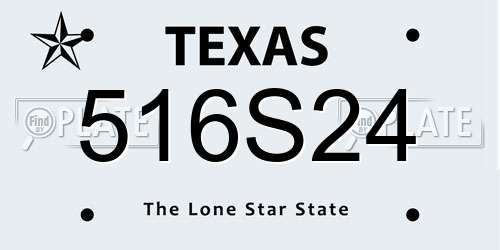 516S24 Texas License Plate