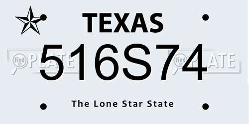 516S74 Texas License Plate
