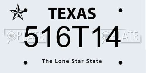 516T14 Texas License Plate