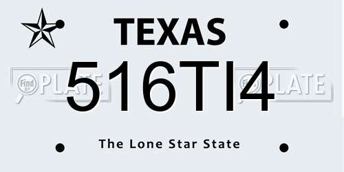 516TI4 Texas License Plate