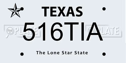 516TIA Texas License Plate