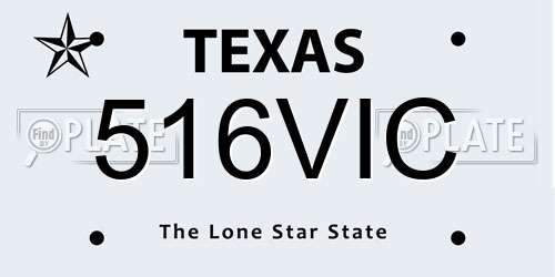 516VIC Texas License Plate