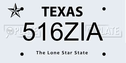 516ZIA Texas License Plate