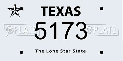 5173 Texas License Plate
