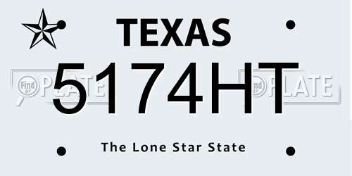 5174HT Texas License Plate
