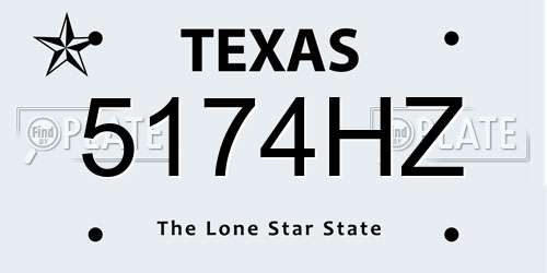5174HZ Texas License Plate
