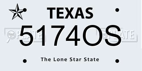 5174OS Texas License Plate
