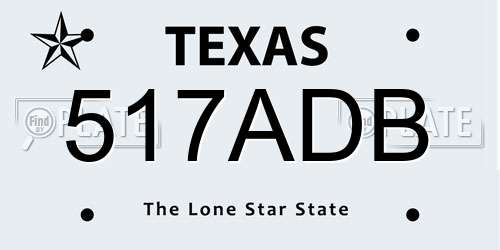 517ADB Texas License Plate