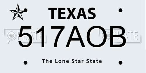 517AOB Texas License Plate