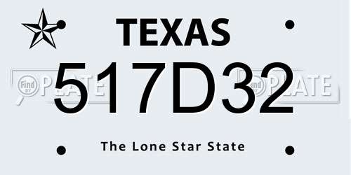 517D32 Texas License Plate