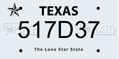 517D37 Texas License Plate