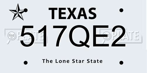 517QE2 Texas License Plate